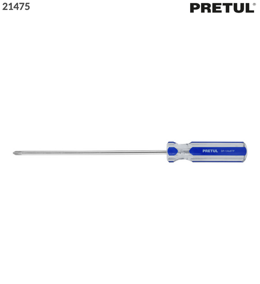 DESARMADOR DE CRUZ 1/4 X 8" MANGO DE PVC, PRETUL 21475 *