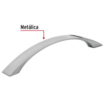 JALADERA METÁLICA DE 128MM ESTILO "MODERNO", NÍQUEL SATINADO 43377 N
