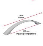 JALADERA METÁLICA DE 128MM ESTILO "MODERNO", NÍQUEL SATINADO 43377 N