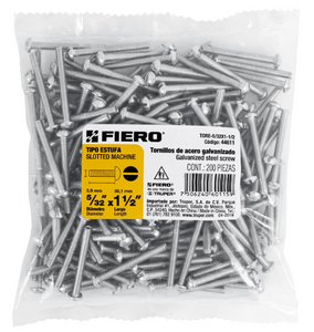 BOLSA CON 200 TORNILLOS 5/32" X 1-1/2" TIPO ESTUFA, FIERO 44611 N