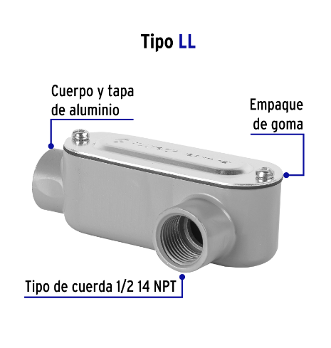 CONDULET 1/2" CONEXIÓN TIPO LL, VOLTECK 46976 *