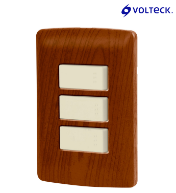 PLACA ARMADA 2 INTERRUPTORES 1 ESCALERA MADERA LINEA ITALIANA 49934 N