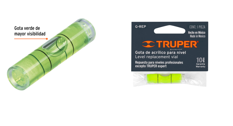 GOTA VERDE DE ACRÕLICO DE REPUESTO PARA NIVEL, TRUPER 17042 P