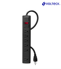MULTICONTACTO 16 AWG DOMÉSTICO 6 ENTRADAS, NEGRO, VOLTECK 49859 *