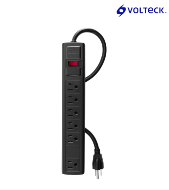 MULTICONTACTO 16 AWG DOMÉSTICO 6 ENTRADAS, NEGRO, VOLTECK 49859 *