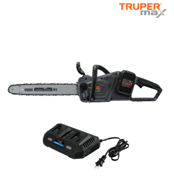 MOTOSIERRA INALAMBRICA 16'', 40V, SIN CARBONES, TRUPER MAX 102491 N
