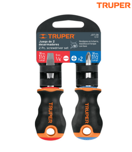DÚO DE DESARMADORES 1/4 X 1-1/2'', MANGO COMFORT GRIP, TRUPER 19624 *