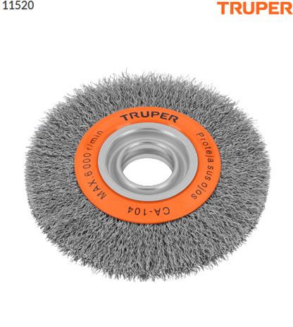CARDA ALAMBRE ONDULADO 6'' X 3/4 PARA ESMERIL, TRUPER 11520 *