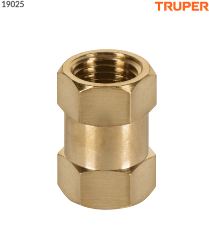 COPLE DE LATÒN, TIPO FF, CUERDA 1/4 NPT TRUPER 19025 *