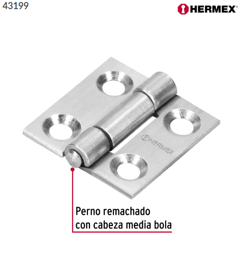 BISAGRA RECTANGULAR 1'' ACERO INOXIDABLE HERMEX 43199 N