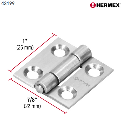 BISAGRA RECTANGULAR 1'' ACERO INOXIDABLE HERMEX 43199 N