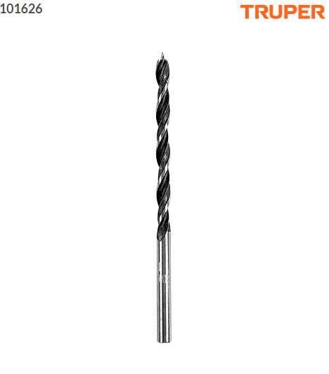 BROCA CON PUNTA CENTRADORA PARA MADERA 1/8'', TRUPER 101626 P