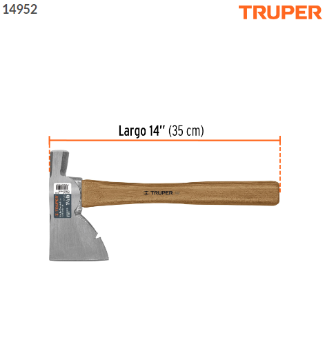 HACHA DOMÈSTICA 1-1/2 LB, MANGO HICKORY 14', TRUPER 14952 *