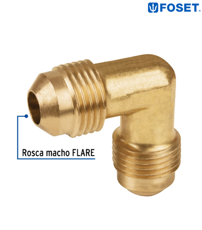 CODO UNIÓN 90° DE LATÓN DE 3/8 X 3/8'', FOSET 43070 N