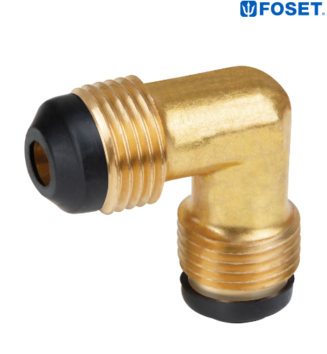 CODO UNIÓN 90° DE LATÓN DE 3/8 X 3/8'', FOSET 43070 N