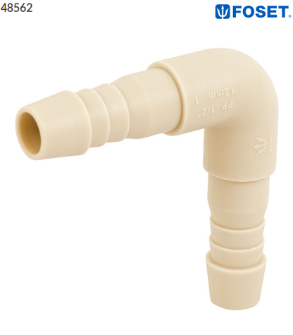 CODO 90° INSERCIÓN DE 1/2'' DE POLIPROPILENO, FOSET 48562 N