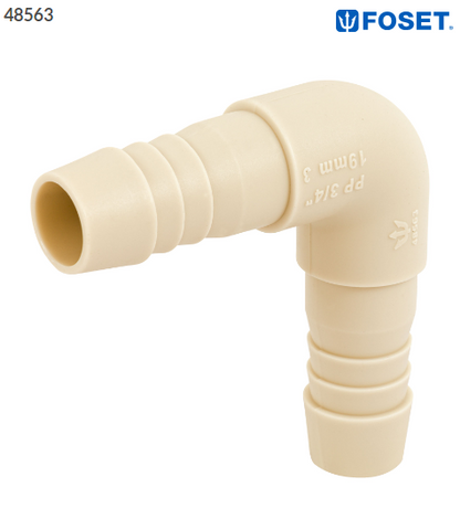 CODO 90° INSERCIÓN DE 3/4'' DE POLIPROPILENO, FOSET 48563 N
