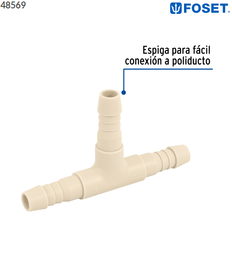 TEE INSERCIÓN 1/2'' DE POLIPROPILENO, FOSET 48569 N