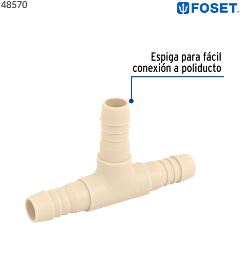 TEE INSERCIÓN 3/4'' DE POLIPROPILENO, FOSET 48570 N