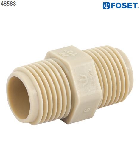 NIPLR CORRIDO 1/2'' DE POLIPROPILENO, FOSET 48583 N