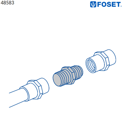 NIPLR CORRIDO 1/2'' DE POLIPROPILENO, FOSET 48583 N