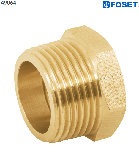 REDUCCION BUSHING DE LATÓN, 1'' X 3/4'', FOSET 49064 N