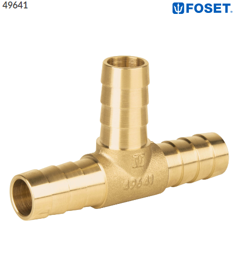 TEE INSERCIÓN MACHO LATÓN 1/2'' PARA POLIDUCTO NEGRO, FOSET 49641 N
