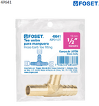 TEE INSERCIÓN MACHO LATÓN 1/2'' PARA POLIDUCTO NEGRO, FOSET 49641 N
