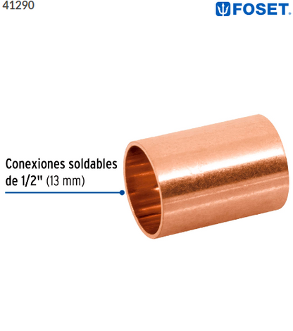COPLE DE COBRE DE 1/2'' SIN RANURA, FOSET 41290 N