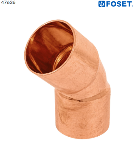 CODO DE COBRE 45° DE 1'', FOSET 47636 N