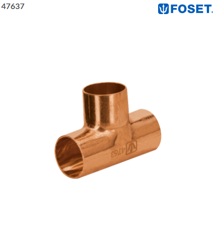 TEE DE COBRE SENCILLA DE 1/2'', FOSET 47637 *