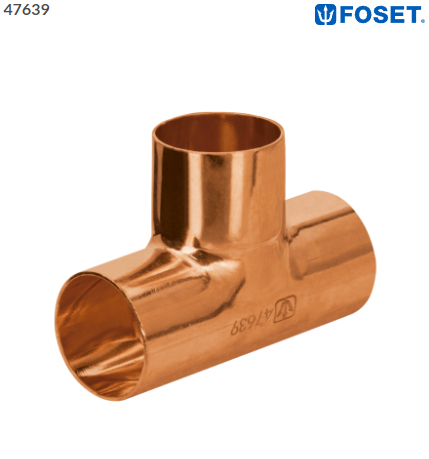 TEE DE COBRE SENCILLA DE 1'', FOSET 47639 N