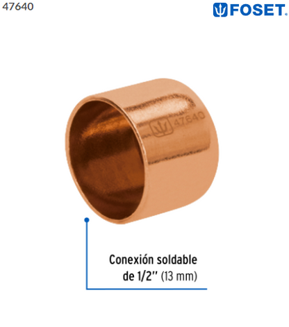 TAPÓN CAPA DE COBRE DE 1/2'', FOSET 47640 P