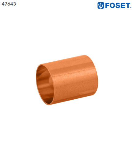 COPLE DE COBRE SIN RANURA DE 3/4'', FOSET 47644 N