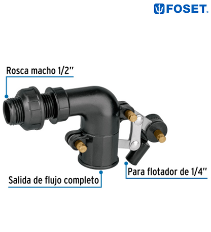 VÁLVULA DE POM, 1/2'' PARA FLOTADOR, FOSET 48082 N