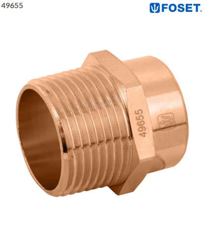 CONECTOR DE COBRE, ROSCA EXTERIOR 1'', FOSET 49655 N