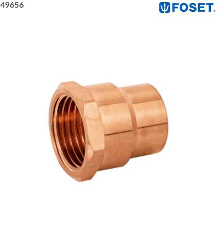CONECTOR DE COBRE, ROSCA INTERIOR 3/4'', FOSET 49657 N