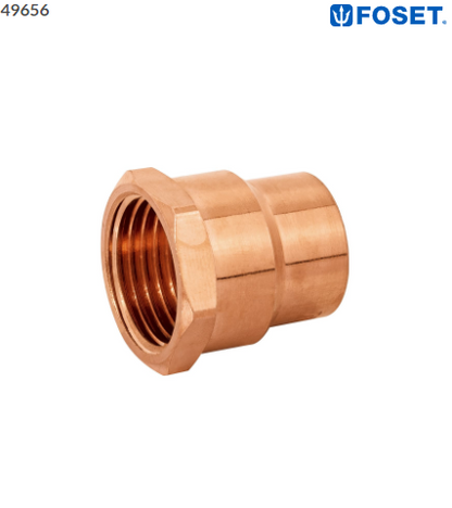 CONECTOR DE COBRE, ROSCA INTERIOR 3/4'', FOSET 49657 N