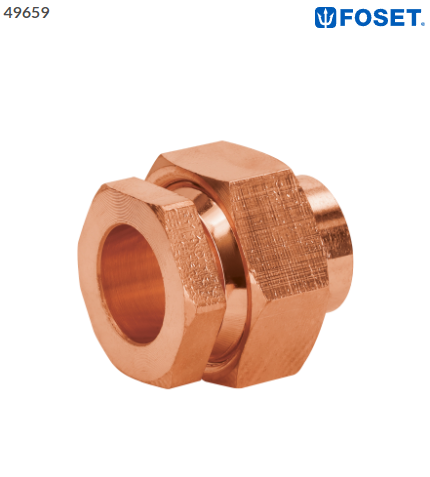 TUERCA UNIÓN DE LATÓN COBRIZADO 1/2'', FOSET 49659 N