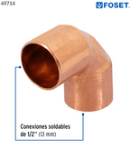 CODO 90ª DE COBRE DE 1/2'', FOSET 49714 N