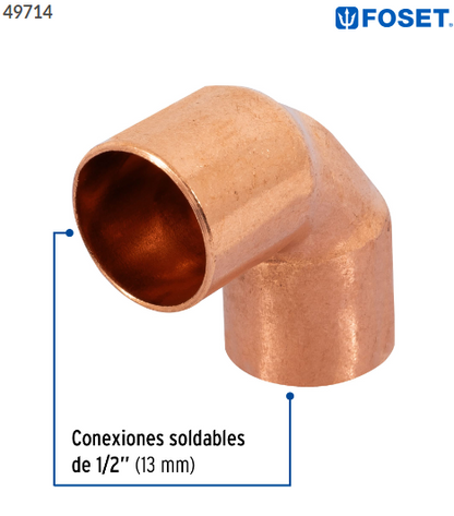 CODO 90ª DE COBRE DE 1/2'', FOSET 49714 N