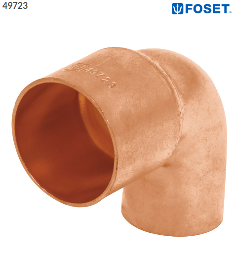 CODO 90º REDUCCIÒN DE COBRE DE 1'' X 3/4'', FOSET 49723 N