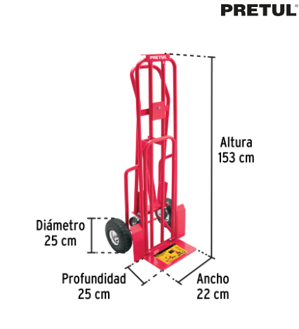 DIABLO DE CARGA CONVERTIBLE 3 EN 1, 270KG, PRETUL 26079 *