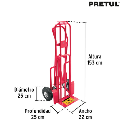 DIABLO DE CARGA CONVERTIBLE 3 EN 1, 270KG, PRETUL 26079 *