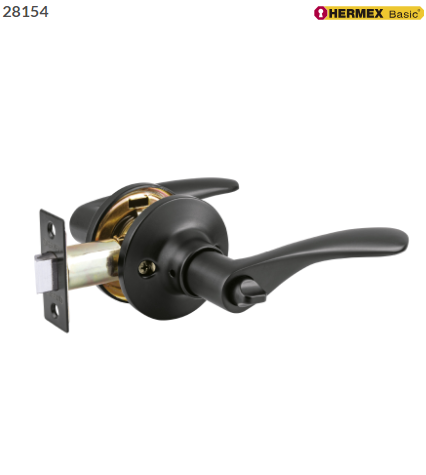 CERRADURA MANIJA ''MILÀN' P/BAÑO, NEGRO, CIL LATÒN, BASIC 28154 P
