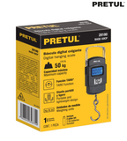 BÀSCULA ELECTRONICA COLGANTE, DE PILAS, 50KG, PRETUL 28180 *
