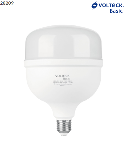 LÀMPARA LED ALTA POTENCIA 40W (EQUIV. 400W) LUZ DE DÌA, BASIC 28209 *