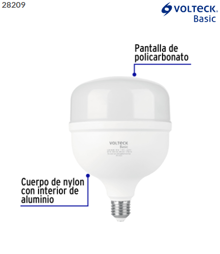LÀMPARA LED ALTA POTENCIA 40W (EQUIV. 400W) LUZ DE DÌA, BASIC 28209 *
