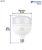 LÀMPARA LED ALTA POTENCIA 40W (EQUIV. 400W) LUZ DE DÌA, BASIC 28209 *