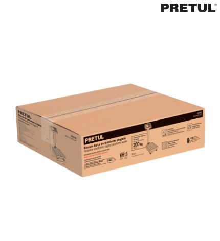 BÀSCULA ELETRONICA DE PLATAFORMA, PLEGABLE, 200KG. PRETUL 28462 *